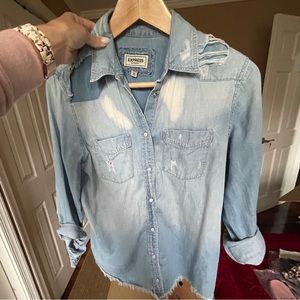 Express Jeans Boyfriend Shirt, size XS, pre-owned